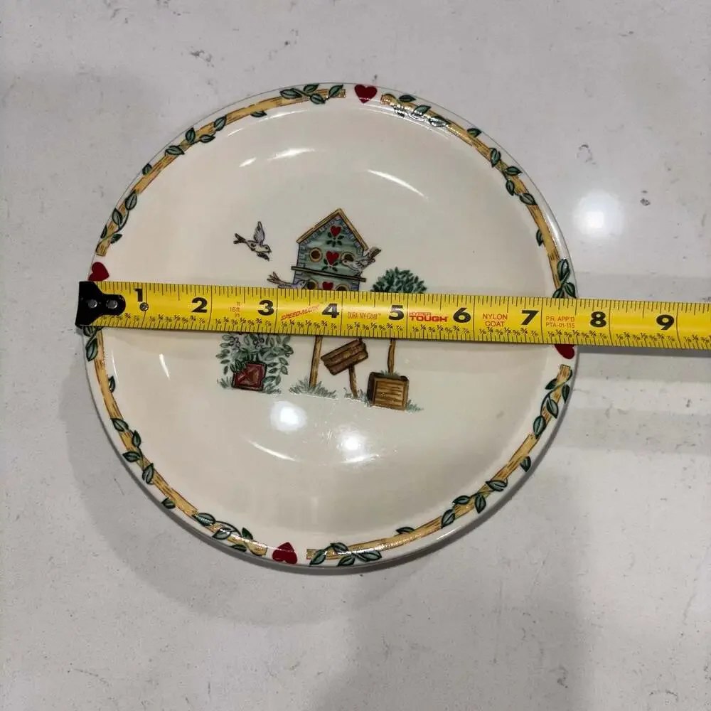 Set of 6 Thomson Pottery Birdhouse Pattern Salad Plates
